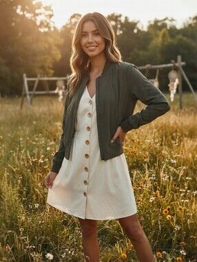 Sincerely Jules Olive Green Bomber Jacket